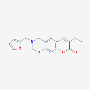 molecular formula C20H21NO4 B240949 7-ethyl-3-(2-furylmethyl)-6,10-dimethyl-3,4-dihydro-2H,8H-chromeno[6,7-e][1,3]oxazin-8-one 