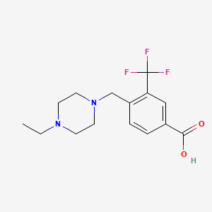 molecular formula C15H19F3N2O2 B2409508 4-[(4-エチルピペラジン-1-イル)メチル]-3-(トリフルオロメチル)安息香酸 CAS No. 887565-40-4