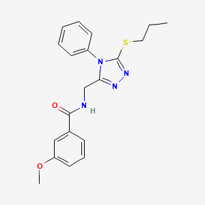 molecular formula C20H22N4O2S B2409511 3-甲氧基-N-[(4-苯基-5-丙基硫代-1,2,4-三唑-3-基)甲基]苯甲酰胺 CAS No. 391918-17-5