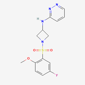 molecular formula C14H15FN4O3S B2409512 N-[1-(5-fluoro-2-methoxybenzenesulfonyl)azetidin-3-yl]pyridazin-3-amine CAS No. 2097917-36-5