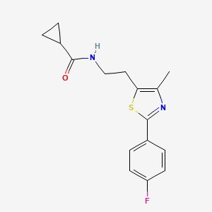 molecular formula C16H17FN2OS B2409518 N-[2-[2-(4-fluorophenyl)-4-methyl-1,3-thiazol-5-yl]ethyl]cyclopropanecarboxamide CAS No. 946250-52-8