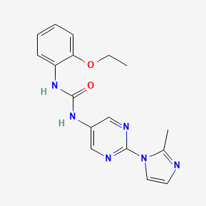molecular formula C17H18N6O2 B2409528 1-(2-ethoxyphenyl)-3-(2-(2-methyl-1H-imidazol-1-yl)pyrimidin-5-yl)urea CAS No. 1421475-01-5