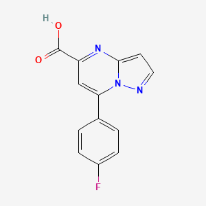 molecular formula C13H8FN3O2 B2409529 7-(4-氟苯基)吡唑并[1,5-a]嘧啶-5-羧酸 CAS No. 1429418-31-4