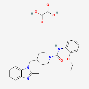 molecular formula C25H30N4O6 B2409530 N-(2-乙氧基苯基)-4-((2-甲基-1H-苯并[d]咪唑-1-基)甲基)哌啶-1-甲酰胺草酸盐 CAS No. 1351586-99-6