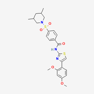 molecular formula C25H29N3O5S2 B2409532 N-(4-(2,4-二甲氧基苯基)噻唑-2-基)-4-((3,5-二甲基哌啶-1-基)磺酰基)苯甲酰胺 CAS No. 361481-81-4