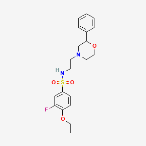 B2409535 4-ethoxy-3-fluoro-N-(2-(2-phenylmorpholino)ethyl)benzenesulfonamide CAS No. 953972-56-0