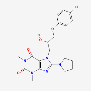 molecular formula C20H24ClN5O4 B2409537 7-(3-(4-chlorophenoxy)-2-hydroxypropyl)-1,3-dimethyl-8-(pyrrolidin-1-yl)-1H-purine-2,6(3H,7H)-dione CAS No. 919020-64-7
