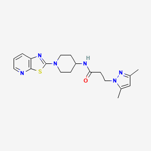 molecular formula C19H24N6OS B2409538 3-(3,5-dimethyl-1H-pyrazol-1-yl)-N-(1-(thiazolo[5,4-b]pyridin-2-yl)piperidin-4-yl)propanamide CAS No. 2034540-95-7