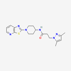 molecular formula C19H24N6OS B2409538 3-(3,5-二甲基-1H-吡唑-1-基)-N-(1-(噻唑并[5,4-b]吡啶-2-基)哌啶-4-基)丙酰胺 CAS No. 2034540-95-7