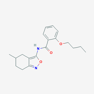 molecular formula C19H24N2O3 B240954 2-butoxy-N-(5-methyl-4,5,6,7-tetrahydro-2,1-benzisoxazol-3-yl)benzamide 
