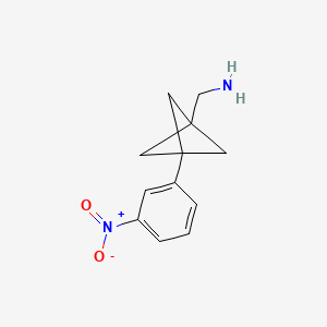 molecular formula C12H14N2O2 B2409552 [3-(3-Nitrophenyl)-1-bicyclo[1.1.1]pentanyl]methanamine CAS No. 2287335-57-1