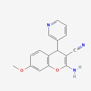 2-amino-7-methoxy-4-(pyridin-3-yl)-4H-chromene-3-carbonitrile