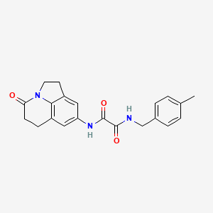 molecular formula C21H21N3O3 B2409568 N1-(4-甲基苄基)-N2-(4-氧代-2,4,5,6-四氢-1H-吡咯并[3,2,1-ij]喹啉-8-基)草酰胺 CAS No. 898462-07-2