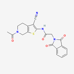 molecular formula C20H16N4O4S B2409569 N-(6-acetyl-3-cyano-4,5,6,7-tetrahydrothieno[2,3-c]pyridin-2-yl)-2-(1,3-dioxoisoindolin-2-yl)acetamide CAS No. 921052-53-1