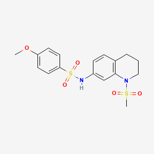 molecular formula C17H20N2O5S2 B2409581 4-甲氧基-N-(1-甲磺酰基-3,4-二氢-2H-喹啉-7-基)苯磺酰胺 CAS No. 946293-28-3
