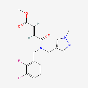 Methyl (E)-4-[(2,3-difluorophenyl)methyl-[(1-methylpyrazol-4-yl)methyl]amino]-4-oxobut-2-enoate