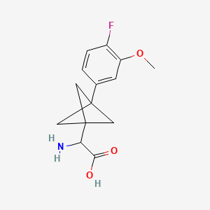 molecular formula C14H16FNO3 B2409591 2-Amino-2-[3-(4-fluoro-3-methoxyphenyl)-1-bicyclo[1.1.1]pentanyl]acetic acid CAS No. 2287265-67-0
