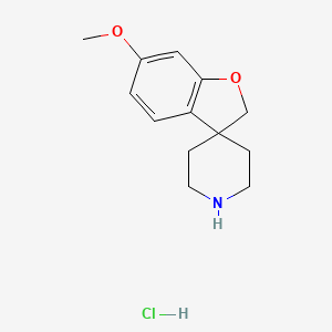 molecular formula C13H18ClNO2 B2409594 6-甲氧基-2H-螺[1-苯并呋喃-3,4'-哌啶]盐酸盐 CAS No. 1822826-64-1