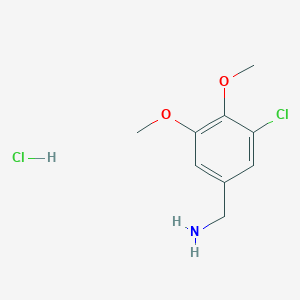 molecular formula C9H13Cl2NO2 B2409598 (3-氯-4,5-二甲氧基苯基)甲胺盐酸盐 CAS No. 2171916-63-3
