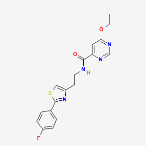 molecular formula C18H17FN4O2S B2409600 6-乙氧基-N-(2-(2-(4-氟苯基)噻唑-4-基)乙基)嘧啶-4-甲酰胺 CAS No. 2034227-89-7