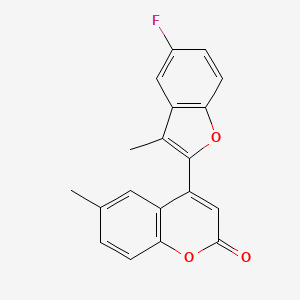molecular formula C19H13FO3 B2409605 4-(5-氟-3-甲基-1-苯并呋喃-2-基)-6-甲基色烯-2-酮 CAS No. 844652-23-9