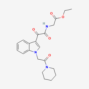 Ethyl 2-[[2-oxo-2-[1-(2-oxo-2-piperidin-1-ylethyl)indol-3-yl]acetyl]amino]acetate