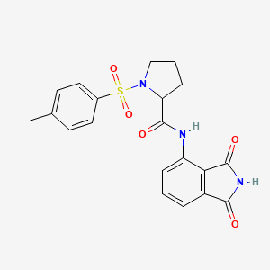 molecular formula C20H19N3O5S B2409612 N-(1,3-ジオキソイソインドリン-4-イル)-1-トシルピロリジン-2-カルボキサミド CAS No. 1049970-07-1