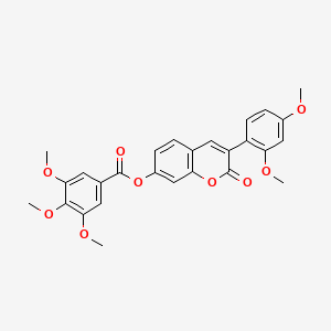 molecular formula C27H24O9 B2409615 3-(2,4-dimethoxyphenyl)-2-oxo-2H-chromen-7-yl 3,4,5-trimethoxybenzoate CAS No. 864761-59-1
