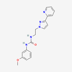 molecular formula C18H19N5O2 B2409622 1-(3-methoxyphenyl)-3-(2-(3-(pyridin-2-yl)-1H-pyrazol-1-yl)ethyl)urea CAS No. 1448136-84-2