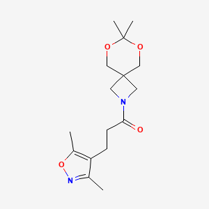 molecular formula C16H24N2O4 B2409626 1-(7,7-Dimethyl-6,8-dioxa-2-azaspiro[3.5]nonan-2-yl)-3-(3,5-dimethylisoxazol-4-yl)propan-1-one CAS No. 1396811-08-7
