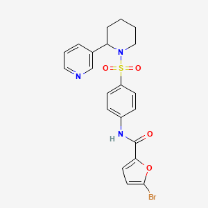 molecular formula C21H20BrN3O4S B2409627 5-溴-N-[4-(2-吡啶-3-基哌啶-1-基)磺酰基苯基]呋喃-2-甲酰胺 CAS No. 393835-01-3