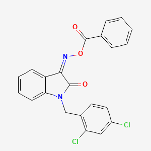 [(Z)-[1-[(2,4-dichlorophenyl)methyl]-2-oxoindol-3-ylidene]amino] benzoate