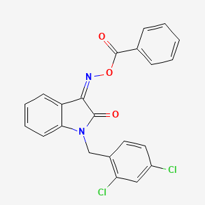 molecular formula C22H14Cl2N2O3 B2409630 [(Z)-[1-[(2,4-二氯苯基)甲基]-2-氧代吲哚-3-亚胺基]氨基]苯甲酸酯 CAS No. 320419-55-4