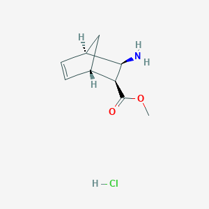 molecular formula C9H14ClNO2 B2409634 甲基(1S,2S,3R,4R)-3-氨基双环[2.2.1]庚-5-烯-2-羧酸盐；盐酸盐 CAS No. 2445749-73-3