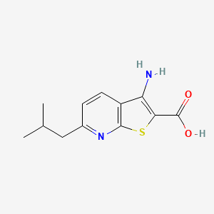 molecular formula C12H14N2O2S B2409638 3-Amino-6-(2-methylpropyl)thieno[2,3-b]pyridine-2-carboxylic acid CAS No. 312623-55-5