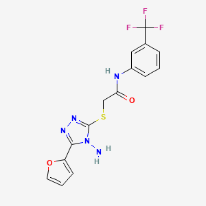 molecular formula C15H12F3N5O2S B2409640 2-((4-amino-5-(furan-2-yl)-4H-1,2,4-triazol-3-yl)thio)-N-(3-(trifluoromethyl)phenyl)acetamide CAS No. 578745-33-2