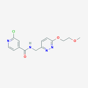 molecular formula C14H15ClN4O3 B2409644 2-chloro-N-{[6-(2-methoxyethoxy)pyridazin-3-yl]methyl}pyridine-4-carboxamide CAS No. 2094149-84-3