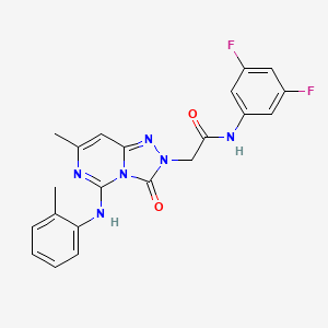 molecular formula C21H18F2N6O2 B2409645 N~1~-(3,5-difluorophenyl)-2-[7-methyl-3-oxo-5-(2-toluidino)[1,2,4]triazolo[4,3-c]pyrimidin-2(3H)-yl]acetamide CAS No. 1251608-50-0