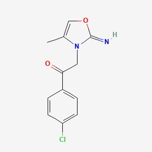 molecular formula C12H11ClN2O2 B2409656 1-(4-chlorophenyl)-2-[2-imino-4-methyl-1,3-oxazol-3(2H)-yl]-1-ethanone CAS No. 191019-22-4