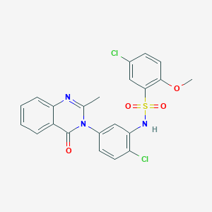 molecular formula C22H17Cl2N3O4S B2409658 5-chloro-N-(2-chloro-5-(2-methyl-4-oxoquinazolin-3(4H)-yl)phenyl)-2-methoxybenzenesulfonamide CAS No. 899980-55-3