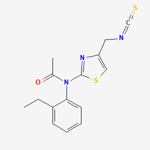 molecular formula C15H15N3OS2 B2409659 N-(2-ethylphenyl)-N-[4-(isothiocyanatomethyl)-1,3-thiazol-2-yl]acetamide CAS No. 879362-37-5
