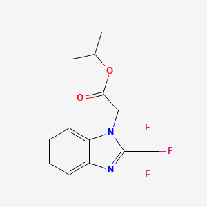 molecular formula C13H13F3N2O2 B2409662 Methylethyl 2-[2-(trifluoromethyl)benzimidazolyl]acetate CAS No. 896887-01-7