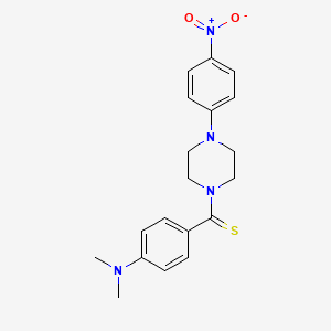 molecular formula C19H22N4O2S B2409663 [4-(Dimethylamino)phenyl]-[4-(4-nitrophenyl)piperazino]methanethione CAS No. 459200-33-0