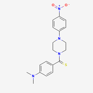 molecular formula C19H22N4O2S B2409663 [4-(二甲氨基)苯基]-[4-(4-硝基苯基)哌嗪]甲硫酮 CAS No. 459200-33-0