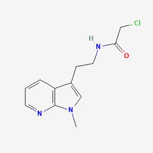 molecular formula C12H14ClN3O B2409664 2-Chloro-N-[2-(1-methylpyrrolo[2,3-b]pyridin-3-yl)ethyl]acetamide CAS No. 2411235-79-3