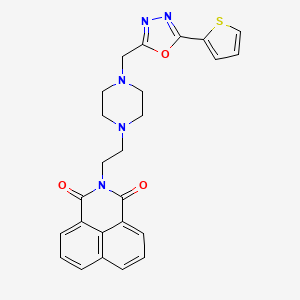molecular formula C25H23N5O3S B2409672 2-(2-(4-((5-(thiophen-2-yl)-1,3,4-oxadiazol-2-yl)methyl)piperazin-1-yl)ethyl)-1H-benzo[de]isoquinoline-1,3(2H)-dione CAS No. 2034622-55-2