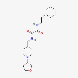 molecular formula C20H33N3O3 B2409677 N1-(2-(环己-1-烯-1-基)乙基)-N2-((1-(四氢呋喃-3-基)哌啶-4-基)甲基)草酰胺 CAS No. 2034204-97-0