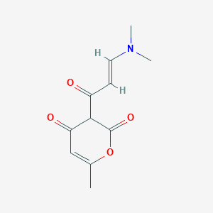 molecular formula C11H13NO4 B2409682 3-[(2E)-3-(dimethylamino)prop-2-enoyl]-6-methyl-2H-pyran-2,4(3H)-dione CAS No. 181757-28-8
