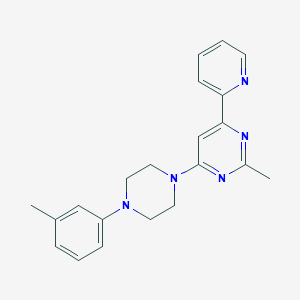 molecular formula C21H23N5 B2409688 2-Methyl-4-[4-(3-methylphenyl)piperazin-1-yl]-6-pyridin-2-ylpyrimidine CAS No. 2380168-88-5