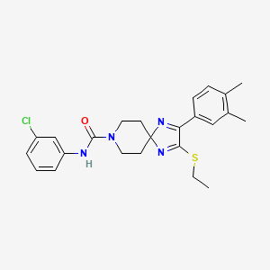 molecular formula C24H27ClN4OS B2409689 N-(3-chlorophenyl)-2-(3,4-dimethylphenyl)-3-(ethylthio)-1,4,8-triazaspiro[4.5]deca-1,3-diene-8-carboxamide CAS No. 894885-82-6